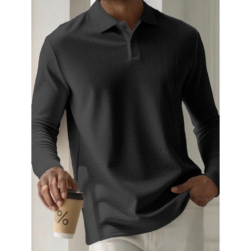 Men's Sweatshirts Spring/Autumn Polo Shirts Textured Men's Sports Polo Shirts
