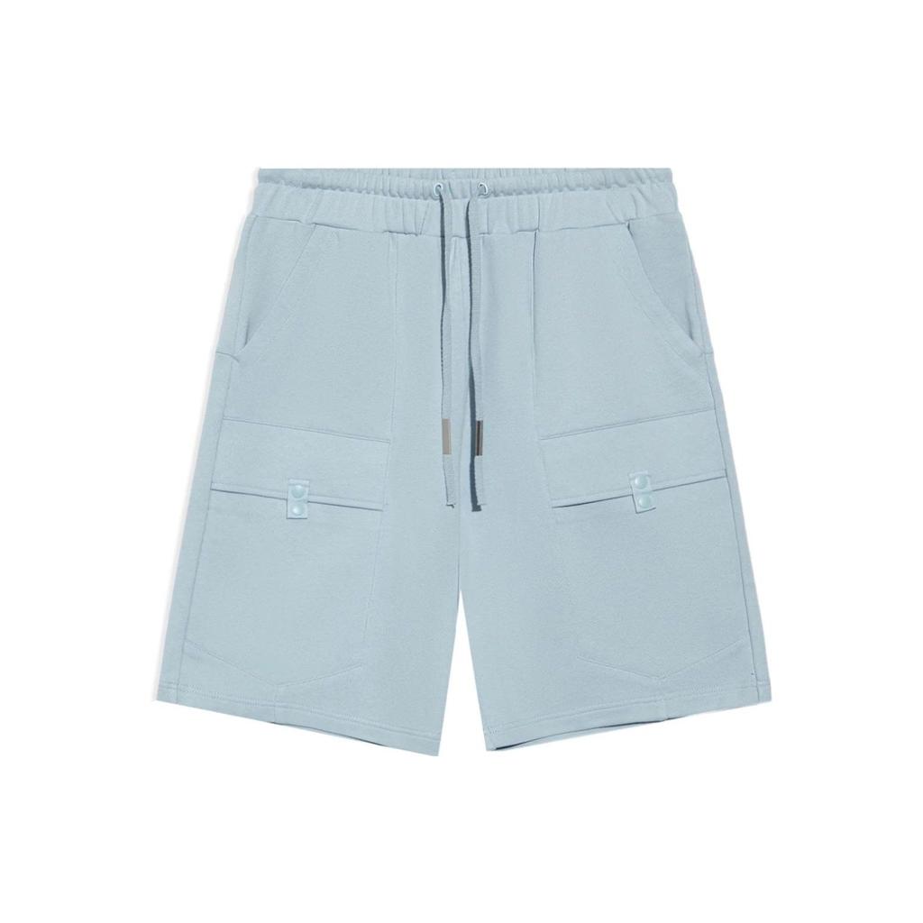 Li-Ning X Jackie Chan Kung Fu Series SS22 Breathable Plain Casual Loose Sports Shorts Men Bottoms Blue AKSS065-3