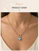 Romantic Heart Pendant Necklace Gold Plated Stainless Steel Paperclip Chain Enamel Love Shape Waterproof Aesthetic Mother Gift