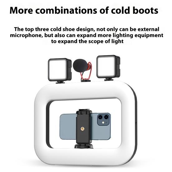 Akıllı Telefon Selfie Işık Kiti Uzaktan Kumanda Ayarlanabilir Renk Sıcaklığı Kısılabilir Şarj Edilebilir LED Mobil Video Sabitleyici Dolgu Işığı