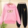 A Loose and Casual Sportswear Set of Hooded Sweatshirts and Trousers for Children, Suitable for Boys and Girls Aged 3 To 13