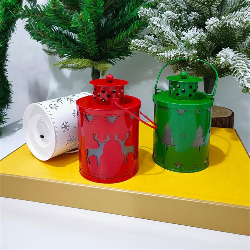 LED Candle Lanterns for Christmas Decoration Vintage Tabletop Lanterns Enhances Your Christmas Atmospheres for Garden