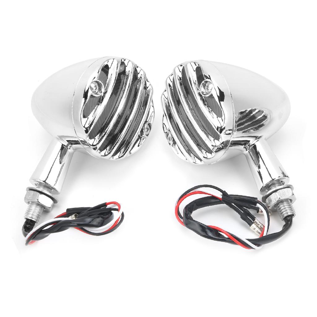 2pcs LED Turn Signal Lamp Indicator Bright Yellow Light Color Waterproof Fit for   Retro Motorbike