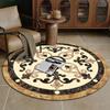 European Luxury Decorative Home Carpet Round Bedside Rugs for Bedroom Soft Carpets for Living Room Marble Pattern Non-slip Mats