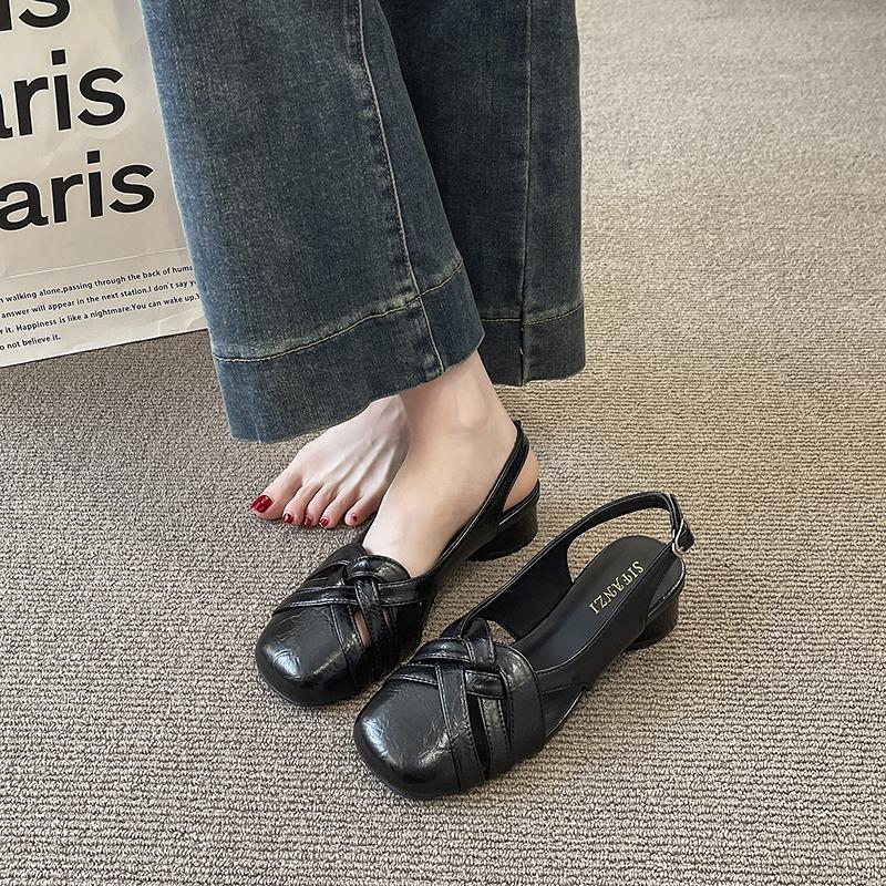 Fashion Mary Jane Women's Shoes Spring Autumn Outdoor Wear Thick Bottom Anti-slip Chunky Heel Single Shoes Fashionable All-Match