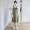 2023 Fashionable Loose Cotton Maternity Spliced Overalls Dress