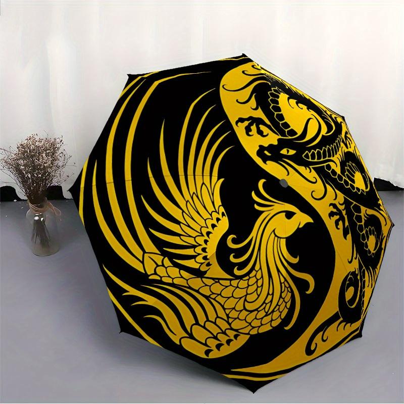 1pc Dragon Phoenix Yin Yang Print Automatic Open/Close Umbrella, Perfect Gift for Birthday, Christmas,Halloween, Trendy Fashion y250828105