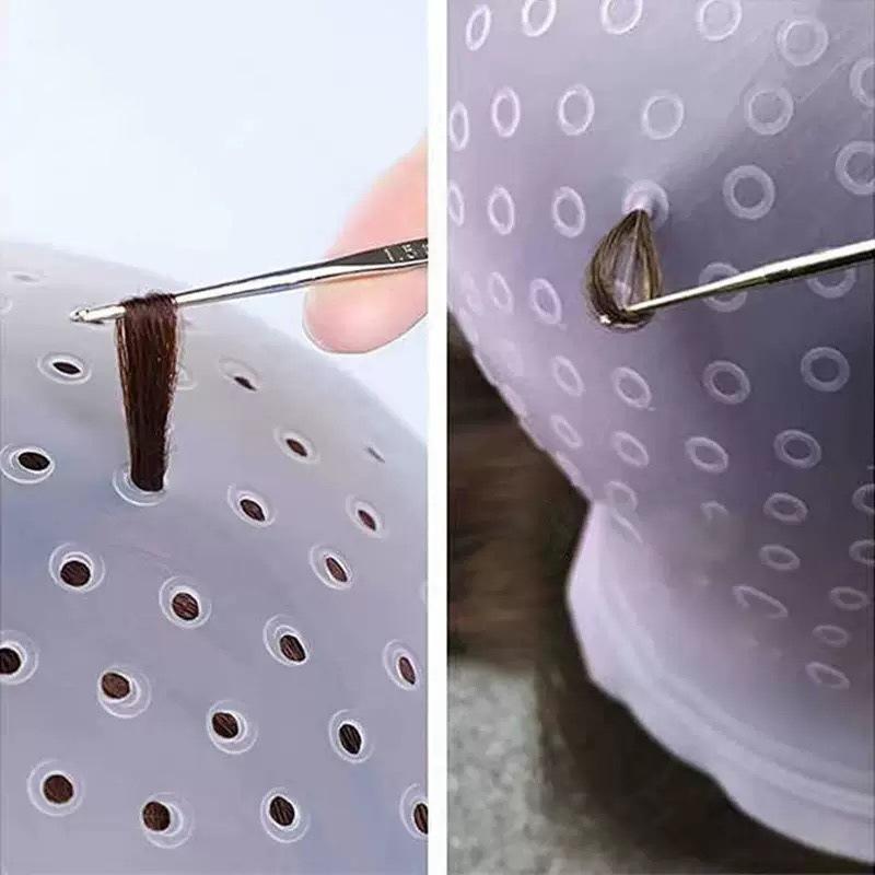 Silicone Hair Highlighting Cap for Salon Use - Punch-Free Perming Tool