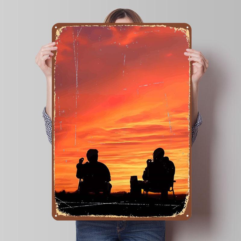 Silhouettes At Sunset Metal Signs Tv Show Poster Decorative Wall Frames Custom Tinplate Sign for Wall Art Decoration Retro Decor