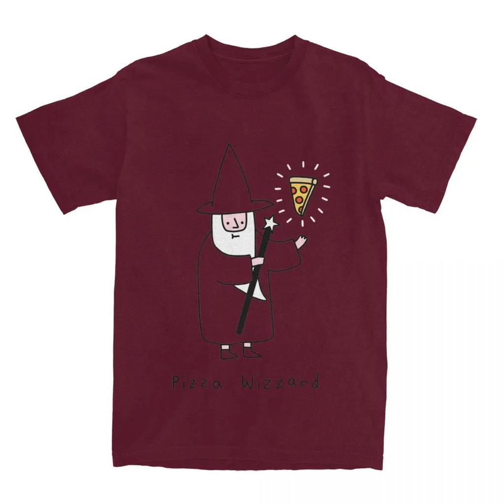 Men Women's Fantasy Pizza Wizzard Shirt Merch Funny Pizzas Lover Pure Cotton T-shirt Clothing Graphic Print Tees Summer
