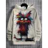 3D Print Men's Samurai Cat Graphic Hoodies Fashion Oversized Hoodie Sweatshirt Coat Mens Sport Tracksuit Sudaderas