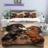 Horse Pattern Bedding Set Quilt Cover Pillowcase Home Decor Gift (1 * duvet cover + 2 * pillowcase, without core)