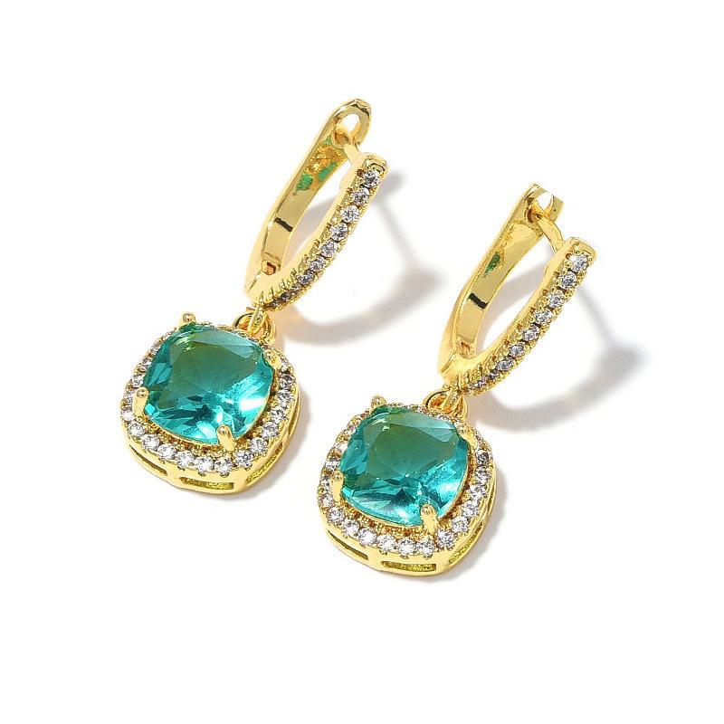 Klasik Üst Düzey Küpeler Hafif Lüks Küpeler Sekiz Kalp Sekiz Ok Zirkon Kakmalı Küpeler