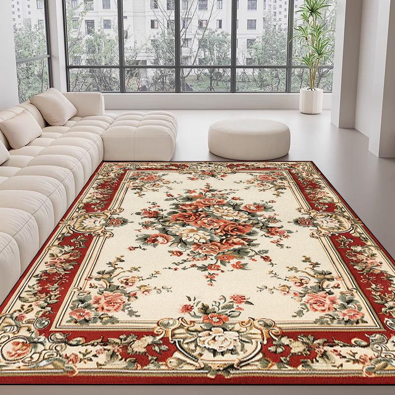 Tappeti Stile Europeo Lusso Leggero Decorazione Soggiorno Tappeto Floreale Area Divano Salotto Tappetino Pavimento Camera da Letto Cabina Armadio Tappeto Morbido