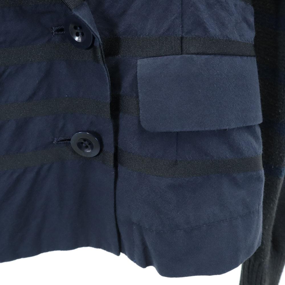 Sacai Luck Сделано в Японии Двубортный блейзер с переключением вязаного узора Женский Б/У