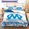 3pcs Custom Name Olympique De Marseille Bedding Set Duvet Cover Closure Includes 1 Duvet Cover & 2 Pillowcases, Soft and Comfortable for All Seasons.