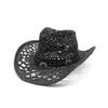 Hollow Edge Jazz Hat Western Cowboy Straw Hat Men'S Summer Vacation Beach Hat Children British