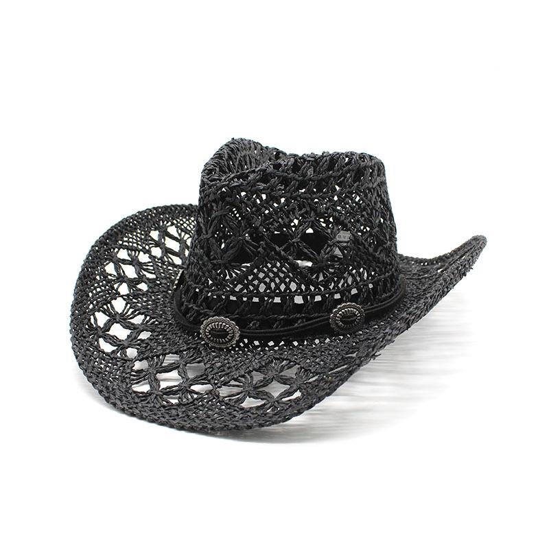 Hollow Edge Jazz Hat Western Cowboy Straw Hat Men'S Summer Vacation Beach Hat Children British