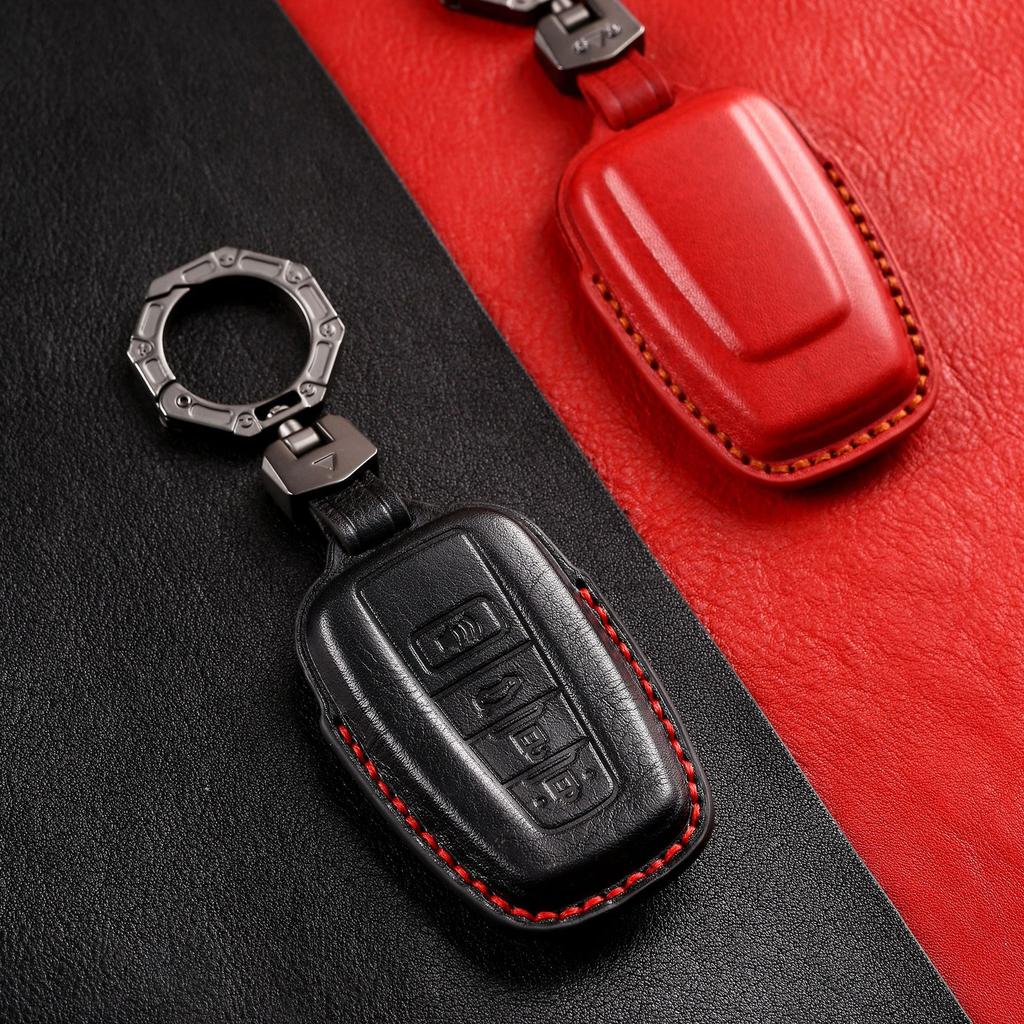 Leather Car Key Fob Case Cover Accessories For Toyota Sienna Rav4 Venza Mirai Hybrid Vehicles Alphard Previa Voxy