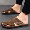 Sandali Casual da Uomo vera pelle Comodi Sandali da Esterno per Uomo Pantofole Traspiranti Scarpe da Spiaggia Antiscivolo uomo