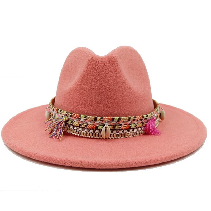 Fedora New 2023 Latest Monochrome Hat Gradient Fashion Blue Jazz Hat Fedora Double Sided Winter Hat