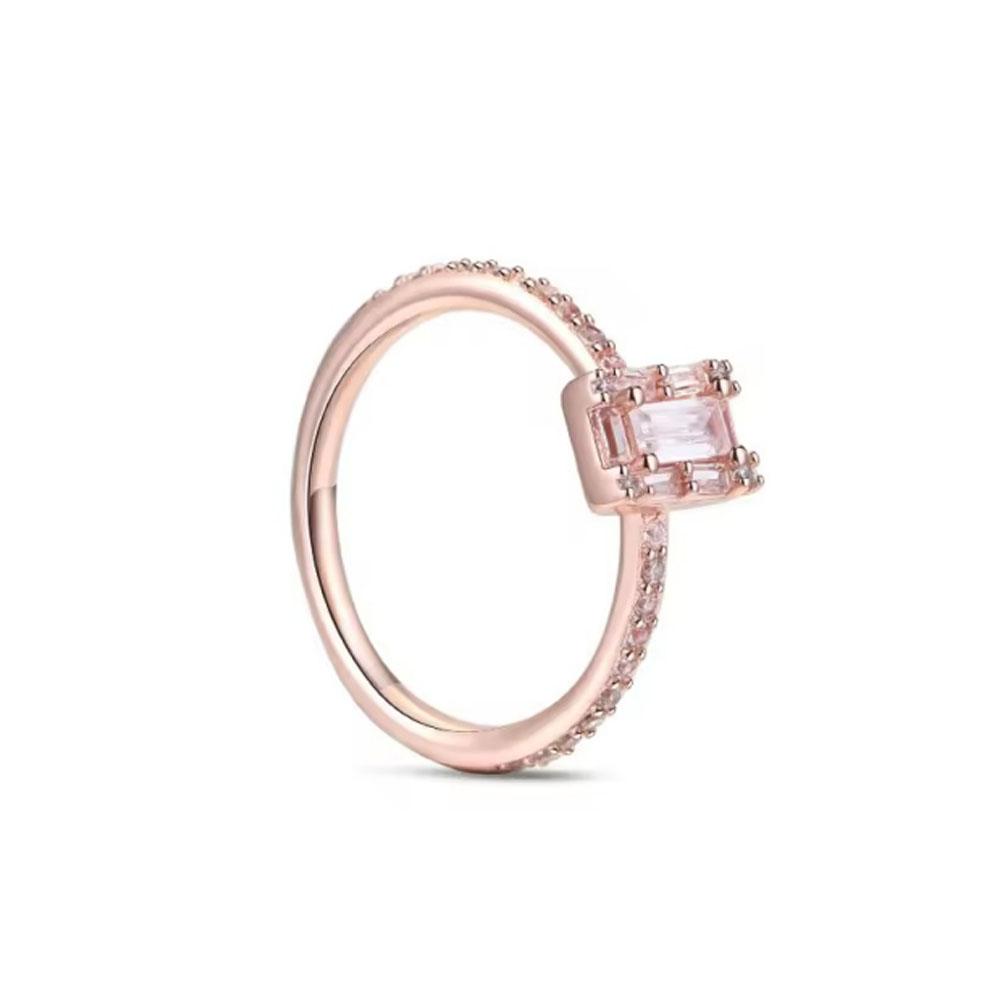 New Sparkling Stars Moon ring 925 silver Classic Dazzling Square Zircon Ring Exquisite Women Light Luxury Jewelry wedding Gifts