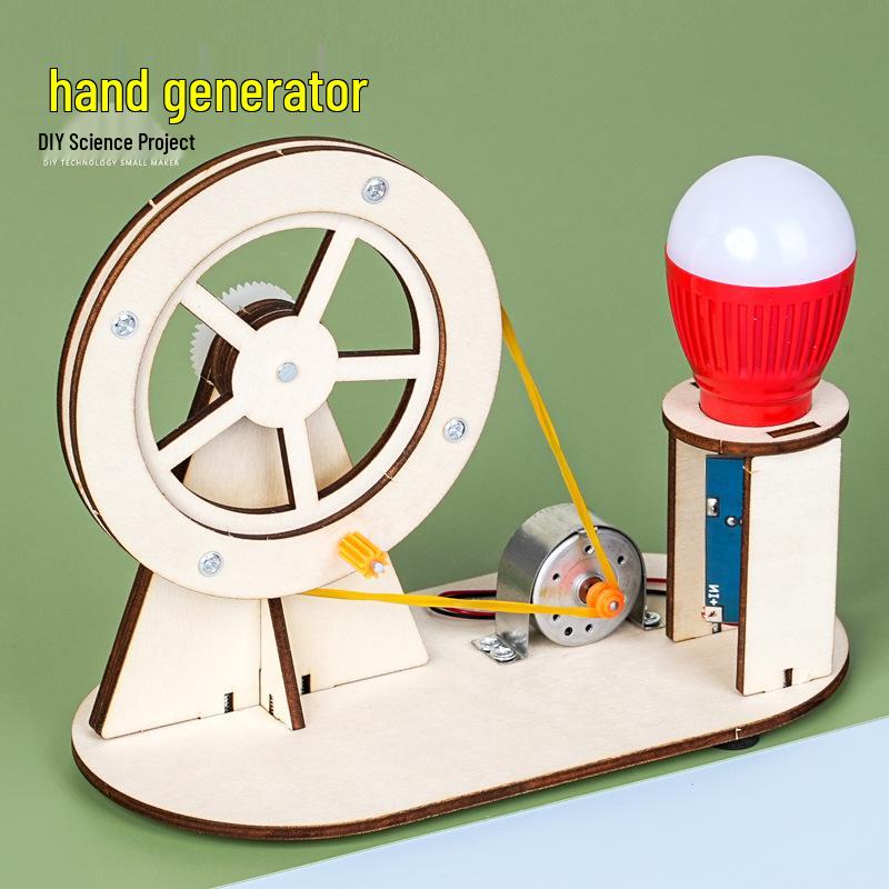 Student Hand-Crank Science Generator DIY Kit for Creative Experiments