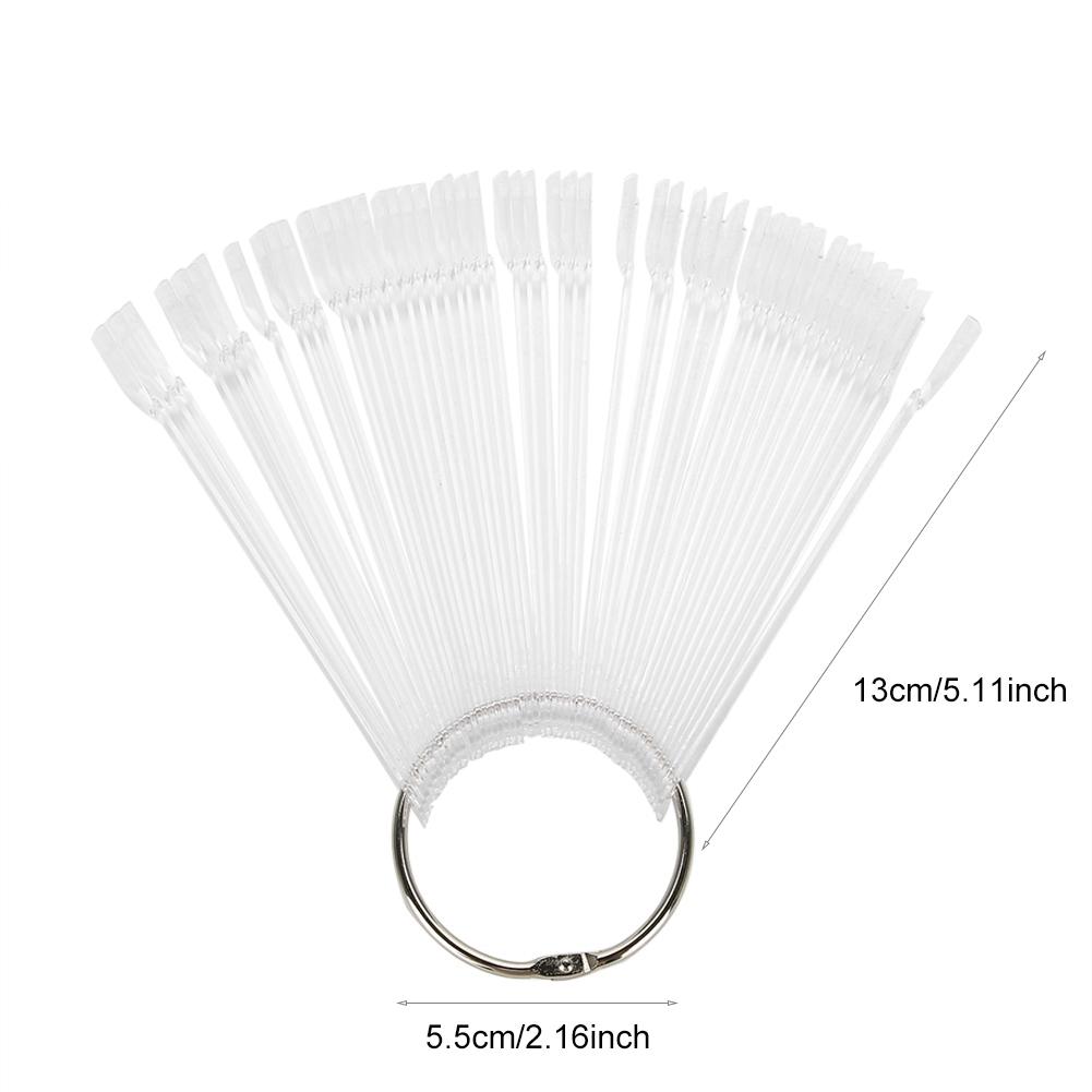 100Pcs Celsius Bag Fan False Nail Tip Stick Manicure Polish Gel Display Practice Tools(White)