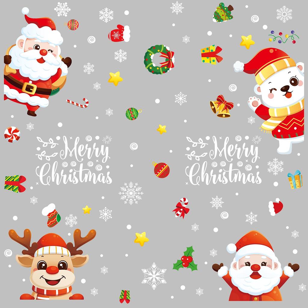 3D Snowflake Window Stickers 4/8/9 Sheets Christmas Window Stickers Reusable PVC White Snowflakes Christmas Room Decoration