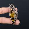 Tiger's Eye Gemstone Pure Copper Wire Wrapped Handmade Jewelry Pendant For Her