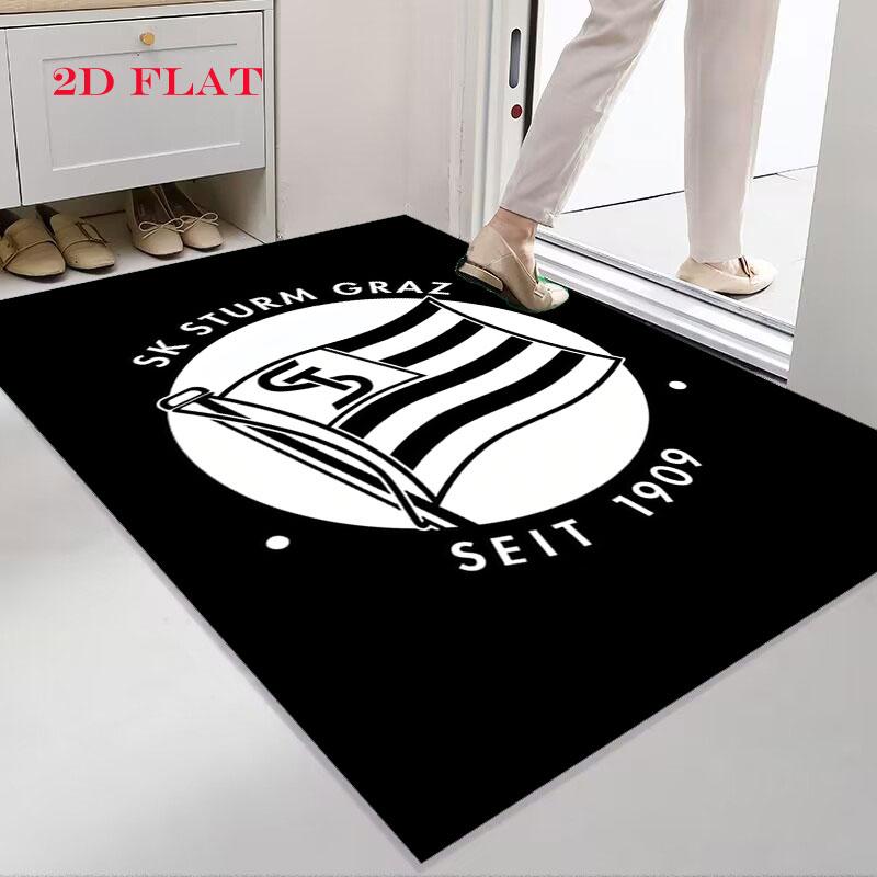 Tappeto con logo SK Sturm Graz per Soggiorno, Camera da Letto, Decorazione Divano di Casa, Tappetino Antiscivolo per Giochi Bambini