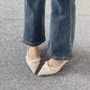 High Heels Women's Pointed Toe Thin Heel Summer 2025 New Solid Color Bow Design Sense Niche Fashion Single Shoes Women