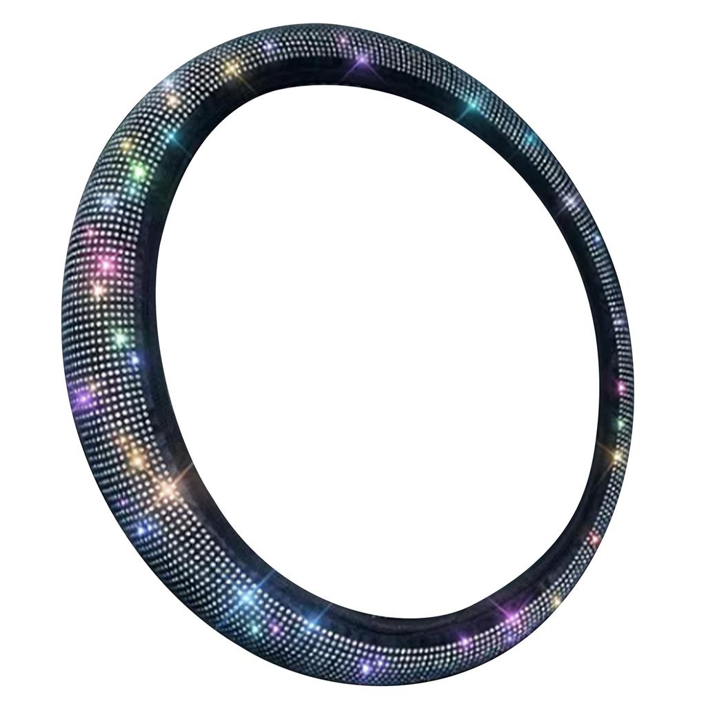 Car Steering Wheel Cover Bling Rhinestone Universal Antislip Protective Decoration for Automobiles