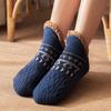 1 Pair Winter Floor Socks Thickened Fuzzy Plush Jacquard Warmth Retention Anti-slip Sole Leg Warmer Fall Winter Floor Socks Holiday Gift