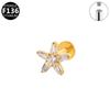 Titanium Alloy Zirconia Heart Lightning Piercing Stud with Internal Thread
