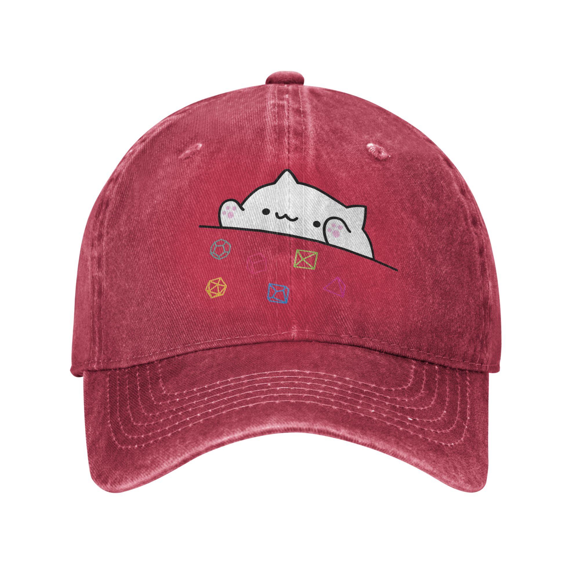Vintage Dice Cat DnD Dungeon and Dragon Meowster Baseball Caps for Unisex Women Distressed Denim Snapback Cap Outdoor Caps Hat One Size