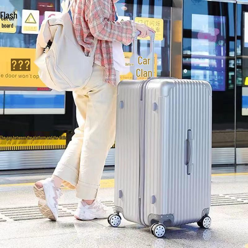 Extra Large Capacity Travel Suitcase with Trendy Trolley Design, Scratch-Resistant, Combination Lock, and Durable for Students and Men