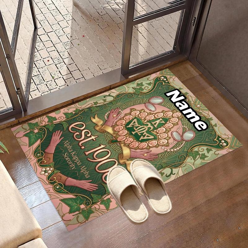 Custom Name Personalized Alpha Kappa Alpha Print Carpet, Versatile Home Decor Rug, for Playroom, Apartment, Balcony, Entryway, Hallway Gift
