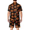 Men's Short Sleeve Pajama Set Button Down Shirt with Curved Hem and Matching Shorts Soft Casual Sleepwear S To XXXXL