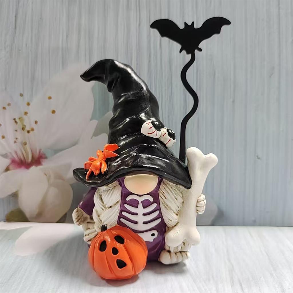 Creepy Witch Gnome Figurines Haunted House Ghost Decorative Ornaments Perfect for Halloween Party Home Tabletop Decoration
