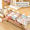 15-Compartment Hanging Underwear Organizer, Plastic Wall-Mounted Storage Box for Socks and Drawers, Space-Saving Transparent Closet Shelf Divider