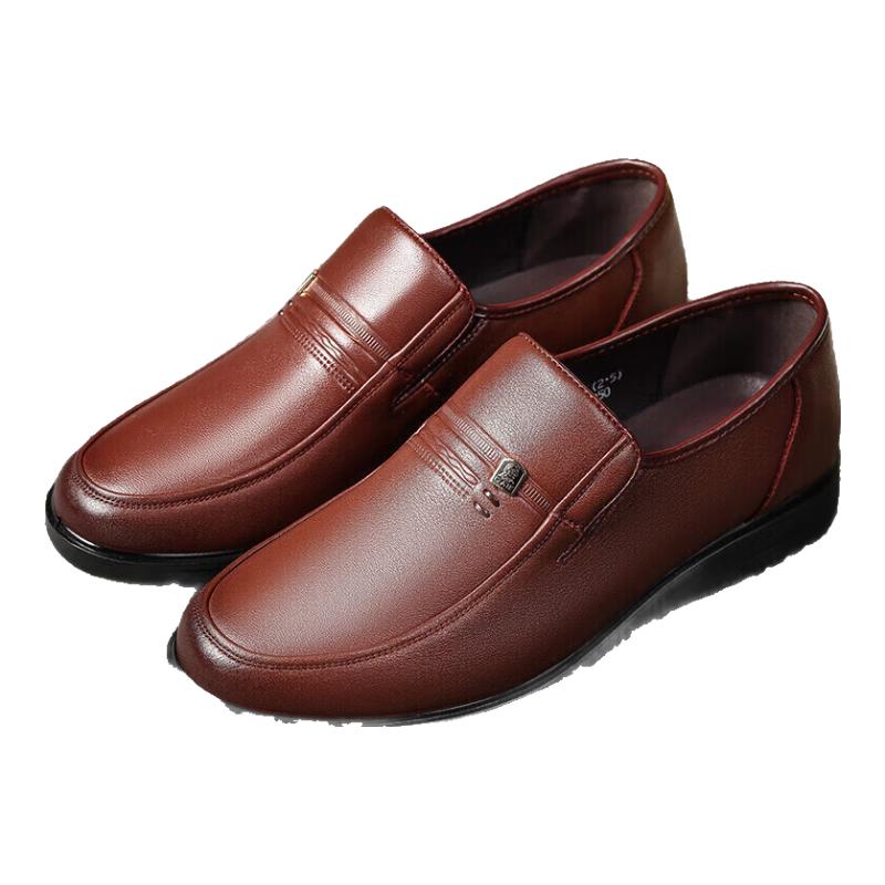 LAORENTOU Men s Leather Business Slip-On Dress Shoes LJD587 40
