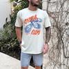 Oyster Club Foodie Vintage Inspiriert Strand Grafik T-Shirts Sommer Frau Mann Hohe Qualität Baumwolle T-Shirt Unisex Kleidung Mann