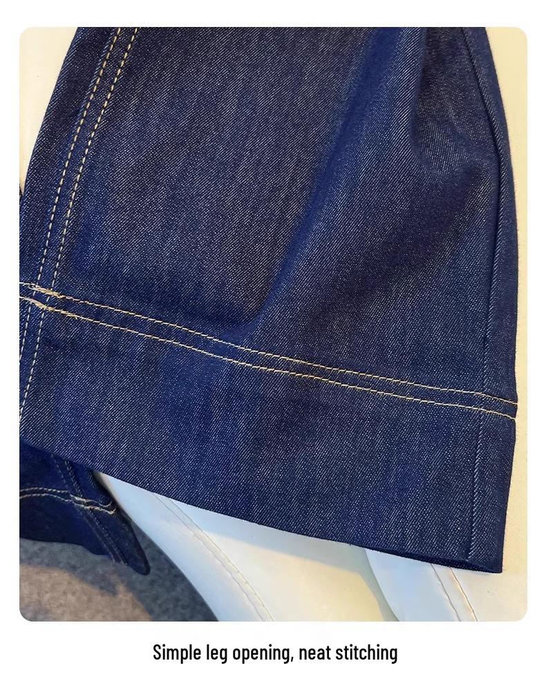 Women's Petite Fleece-Lined High-Waisted Wide-Leg Jeans for Autumn/Winter 2024