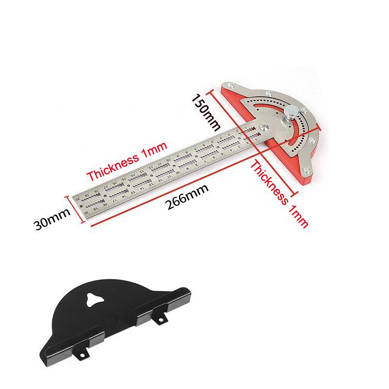 0-180 Degree Angle Gauge Woodworkers Edge Ruler Aluminum Alloy Protractor Angle Finder Ruler Precision Carpenter Measuring Tool