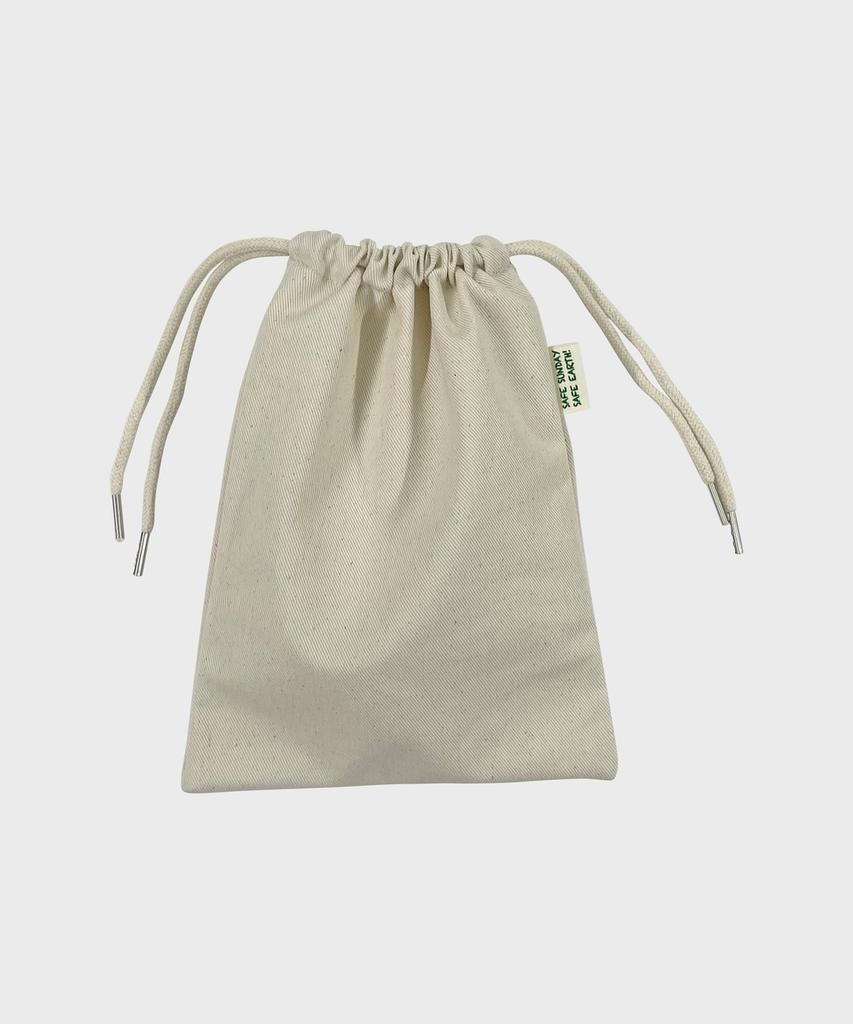 Safe Sunday Inner Bag Drawstring Pouch S (Canvas Ivory)