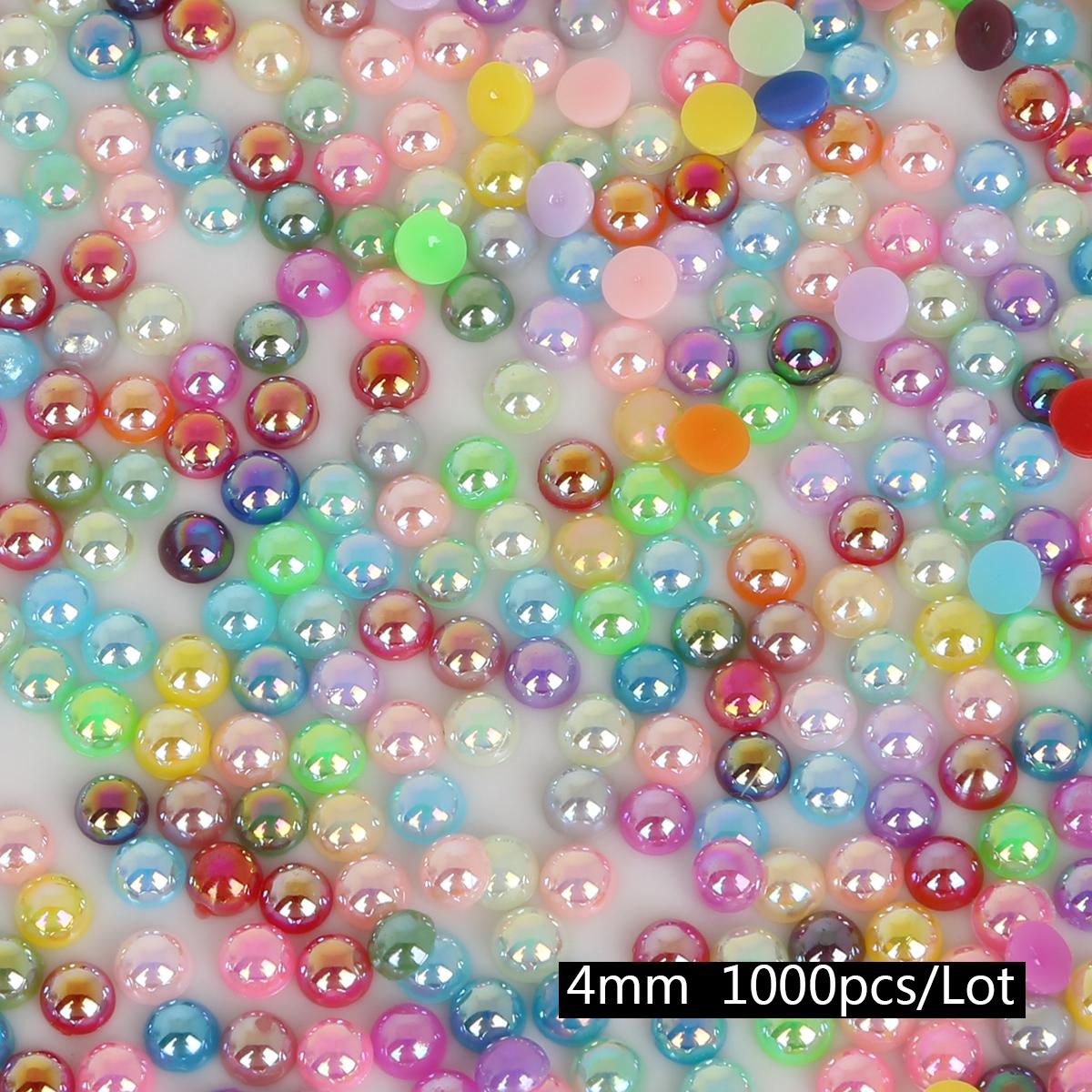 

50-1000 шт. искусственный жемчуг с плоской задней частью, полукруглый жемчуг, ремесло, АБС-бусины, скрапбукинг, украшение «сделай сам», шитье для изготовления ювелирных изделий 4mm 1000pcs разноцветный