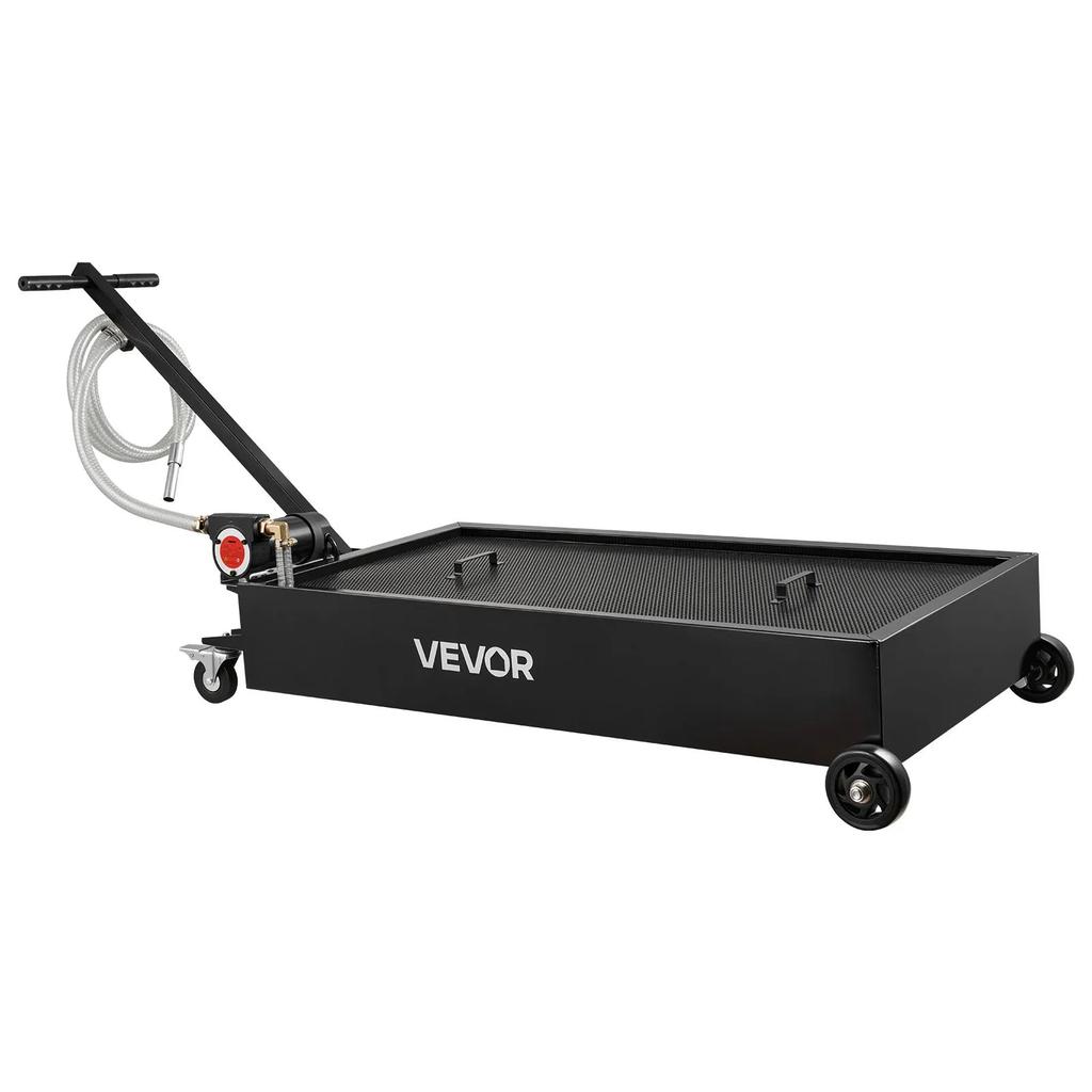 VEVOR Low Profile Oil Drain Pan, 75.7 L Capacity, Rolling Oil Drain Pan with Electric Pump & 2.2 m Hose, Leak-proof & Corrosion-resistant