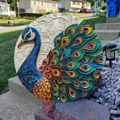 Aluminum Peacock Metal Art Weatherproof Outdoor Indoor Wall Decor