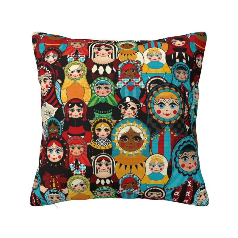 Custom Matryoshka Doll Russia Russian Folk Art Pillow Case 45x45cm Decor Home Luxury Cushion Cover Soft Pillowcase 30x30cm 12x12in